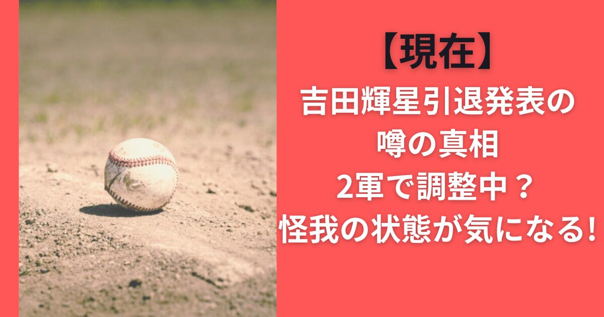 【現在】吉田輝星引退発表の噂の真相｜2軍で調整中？怪我の状態が気になる！