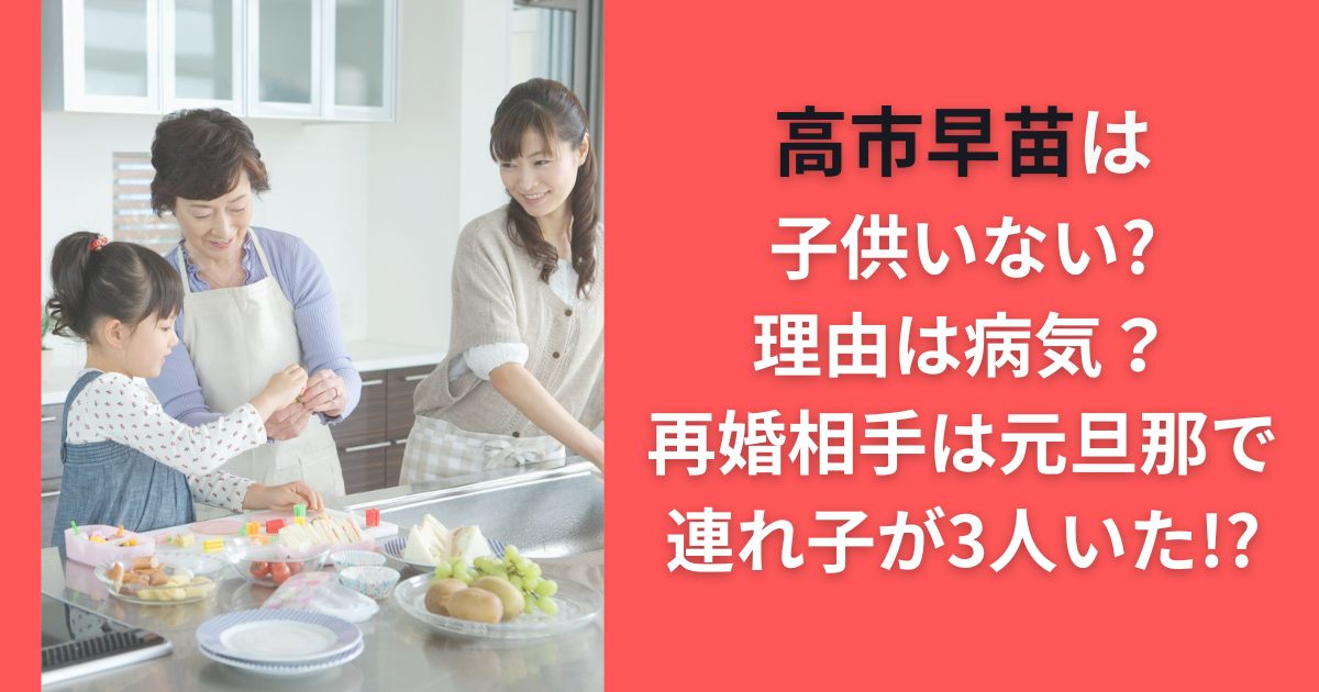 高市早苗は子供いない？理由は病気？再婚相手は元旦那で連れ子が3人いた！？