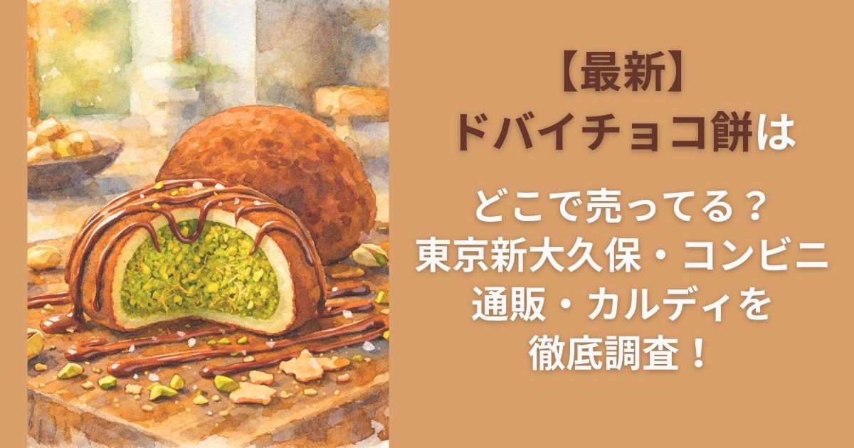 【最新】ドバイチョコ餅はどこで売ってる？東京新大久保・コンビニ・通販・カルディを徹底調査！