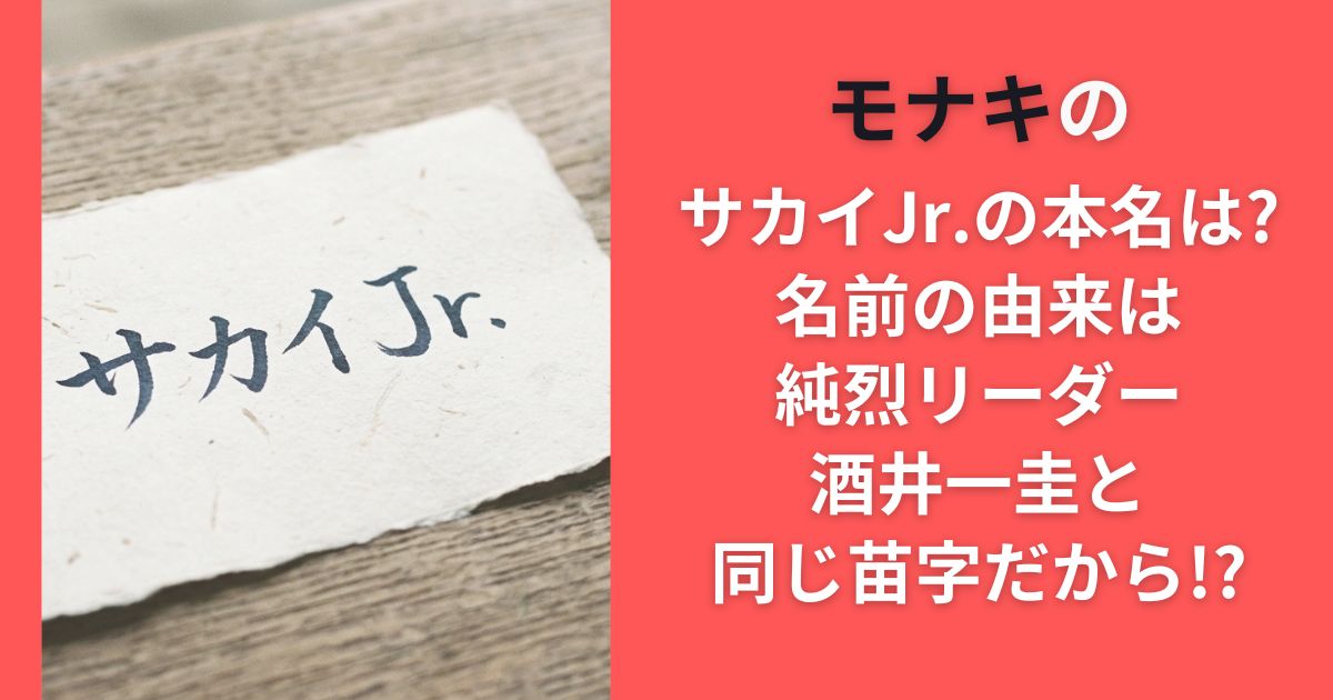 モナキのサカイJr.の本名は?名前の由来は純烈リーダー酒井一圭と同じ苗字だから!?