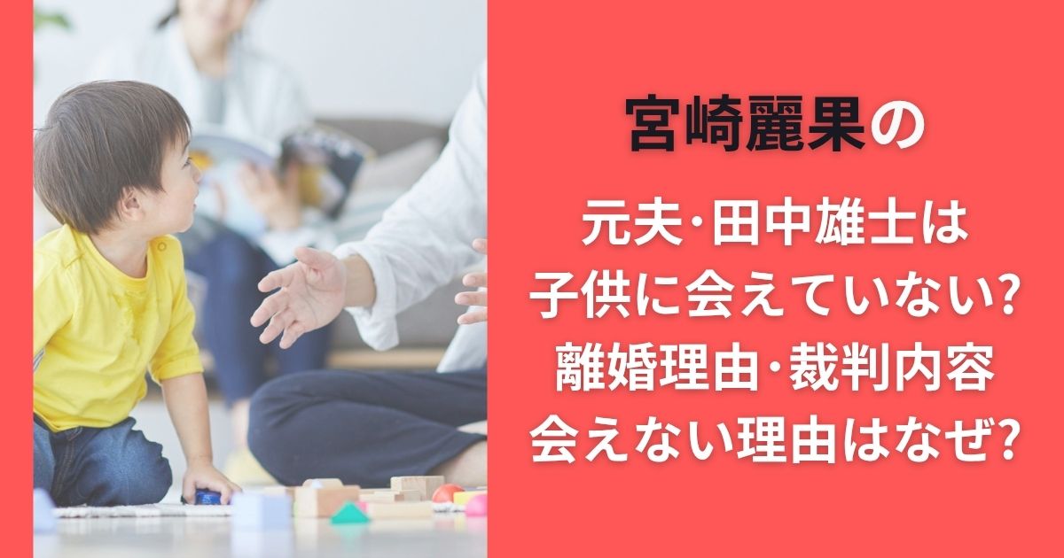 宮崎麗果の元夫･田中雄士は子供に会えていない?離婚理由･裁判内容･会えない理由はなぜ?