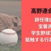 高野連会長の辞任理由は?宝馨氏の学生野球憲章に抵触する行為って何?
