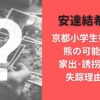 京都小学生行方不明熊の可能性は?家出･誘拐･拉致?安達結希くん失踪理由考察