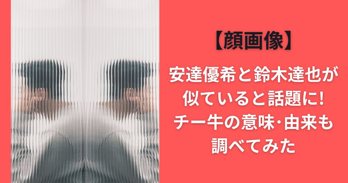 【顔画像】安達優希と鈴木達也が似ていると話題に!チー牛の意味･由来も調べてみた