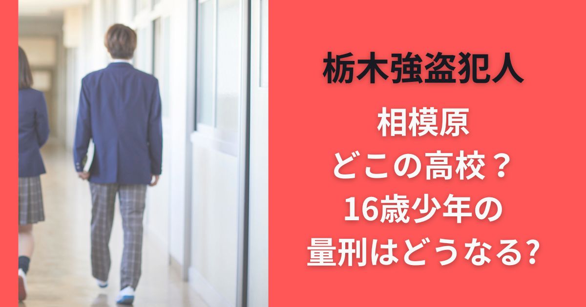 栃木強盗犯人相模原どこの高校？16歳少年の量刑はどうなる?